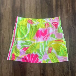 Like New Gretchen Scott XL Tropical Print Skort in Pink, Lime & White